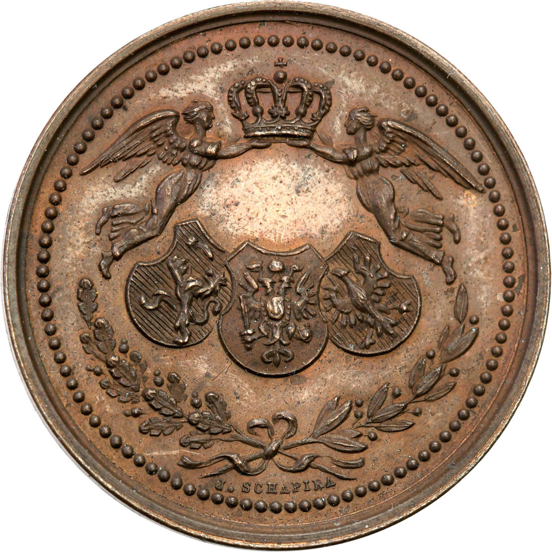 Polska pod zaborami. Medal 1880 Franciszek Józef w Galicji, brąz